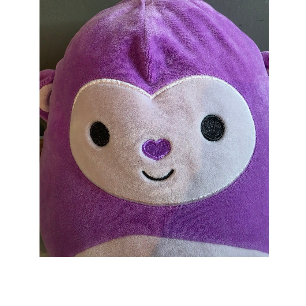 Squishmallows Nana the Monkey 11 Inch Purple Valentine Hearts Plush Toy - Picture 3 of 5